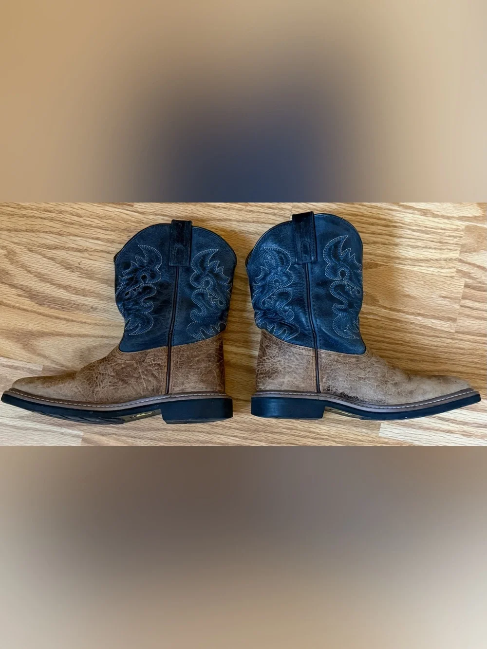 Dan Post Kids Size 2D Brown Leather Western Cowboy Boots Distressed PC2936